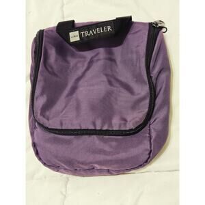 Vtg L.L. Bean Hanging Travel Purple Bag Toiletries Shaving Nylon Swivel Hook